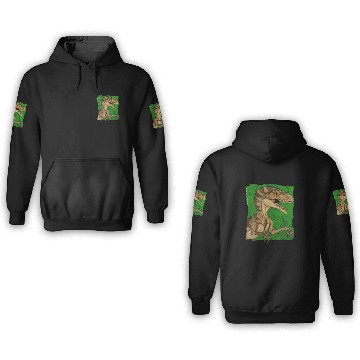 Discover Movie style vintage velociraptor 3D Hoodies