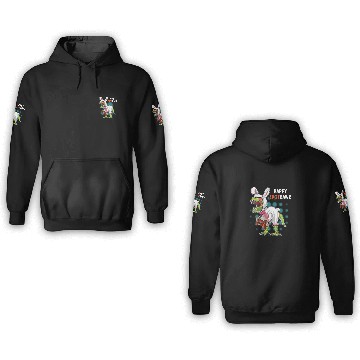 Discover Happy Eastrawr T Rex Dinosaur Easter Bunny Egg Gam 3D Hoodies