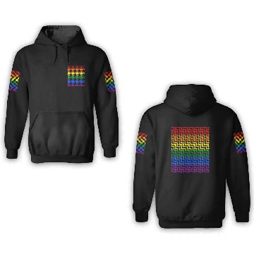 Discover Rainbow Houndstooth 3D Hoodies