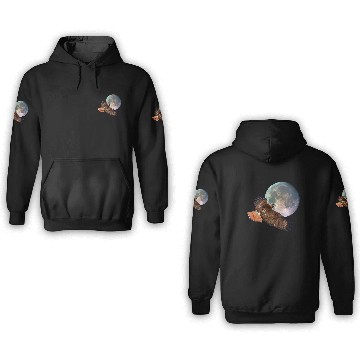 Discover Red-Tail Hawk & Full Moon Wildlife 3D Hoodies