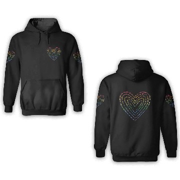 Discover Love is Love is Love Pride Rainbow Heart 3D Hoodies