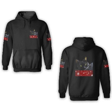 Discover Black Cat Christmas 20XX 3D Hoodies