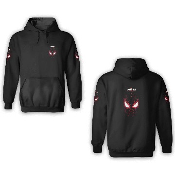 Discover Spider-Man Miles Morales Glitched Mask Graphic 3D Hoodies