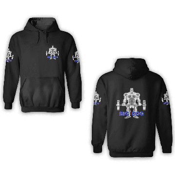 Discover Mens BIG DOG Weightlifting 3D Hoodies