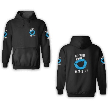 Discover Cookie Monster Pattern Face 3D Hoodies