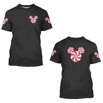 Discover Disney Mickey Mouse Icon Christmas Peppermint Candy Holiday 3D T Shirts