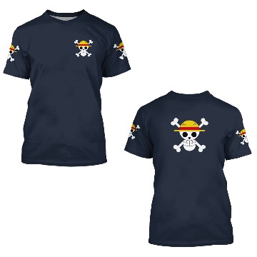 Discover Straw hat pirates flag one piece 3D T Shirts