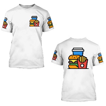 Discover burger 3D T Shirts
