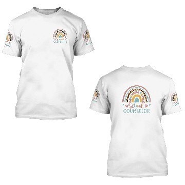 Discover School Counselor Rainbow Leopard Print 3D T Shirts