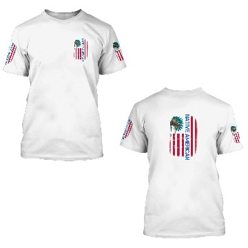 Discover Native American Day Vintage Flag USA 3D T Shirts