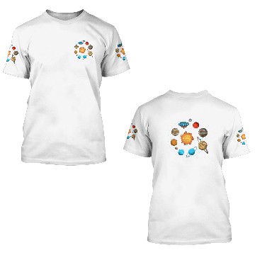 Discover Flat Earth Joke Flat Earthers Solar System 3D T Shirts