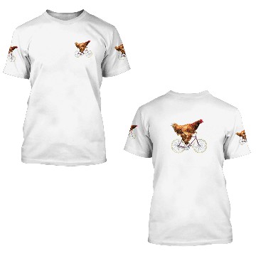 Discover Quirky Chicken Riding Bicycle 3D T Shirts