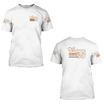 Discover Womens Retro Vintage 1978 43rd Birthday 3D T Shirts