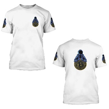 Discover Bitcoin Astronaut moon universe 3D T Shirts