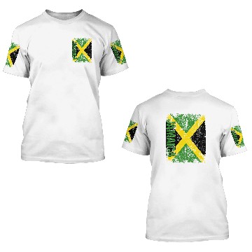 Discover Jamaican Flag Vintage Distressed 3D T Shirts