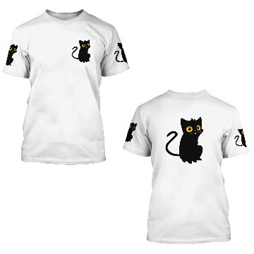Discover Cute, black cat 3D T Shirts
