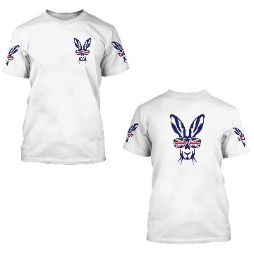 Discover hare rabbit head bezel english flag 1 3D T Shirts