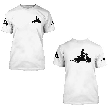 Discover flames scooter fire hot burning man guy boy driver 3D T Shirts