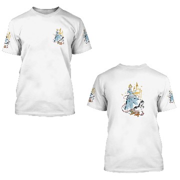 Discover Disney Princess Cinde Collage Baseball Tees 3D T Shirts