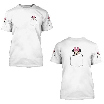Discover Black Disney Minnie Mouse Classic Fit  - Crew Neck 3D T Shirts