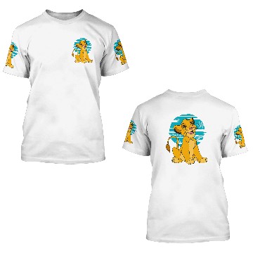 Discover Disney The Lion King Young Simba Happy Blue Retro Hawaiians 3D T Shirts