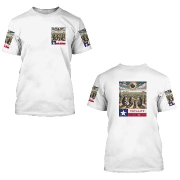 Discover Texas Armadillo Totality Eclipse 2024 3D T Shirts