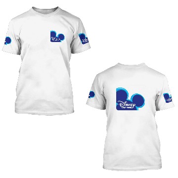 Discover Disney Channel  Mickey Mouse Blue Retro 2000s Logo Hawaiians 3D T Shirts