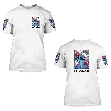 Discover Disney Lilo & Stitch Hawaii Hibiscus Cute Floral Baseball Tees 3D T Shirts