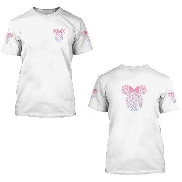 Discover Disney Minnie Mouse Pink Gradient Easter Egg 3D T Shirts