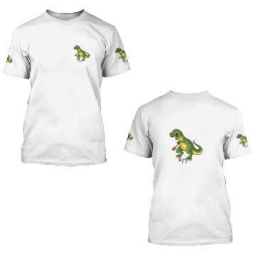 Discover Dinosaur Dino TRex hates croquet dinosaur joke crocket wickets 3D T Shirts