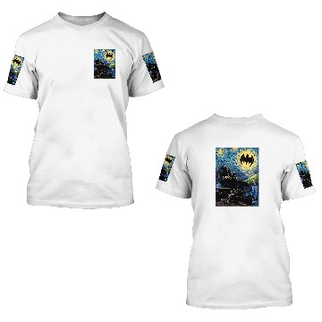 Discover DC Comics Batman Starry Night Style Painting 3D T Shirts