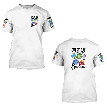 Discover Disney Inside Out Every Day Emotions Raglan Baseball 3D T Shirts Zip 3D T Shirts