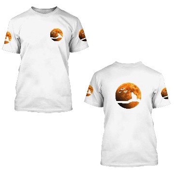 Discover black cats Paws Halloween Orange Full Moon and Bats 2 3D T Shirts