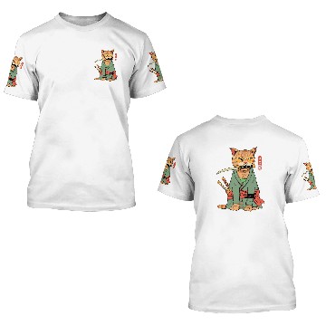 Discover Cat Paws Zoro Cat Warrior 3D T Shirts