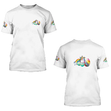 Discover Unicorns Easter Unicorns Cute Bunny Rainbow Easter Eggs For Men Women 3D T Shirts