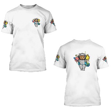 Discover Cat Paws Astronaut Space Cat Gift Astronomy Lover 3D T Shirts