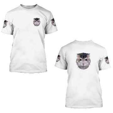 Discover Hamsters Sapphire Dwarf Hamster in University Academic Cap 3D T Shirts