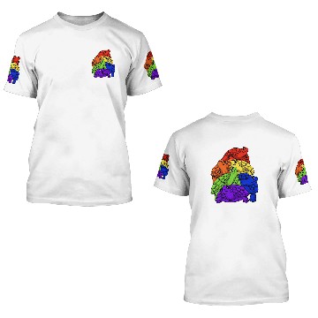 Discover KV9 Turtle LGBT Gay Pride Rainbow Flag Turtle Stack LGBT 3D T Shirts