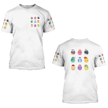 Discover Disney Princess Easter Spring Nine Decorated Easter Eggs Baseball Tees 3D T Shirts