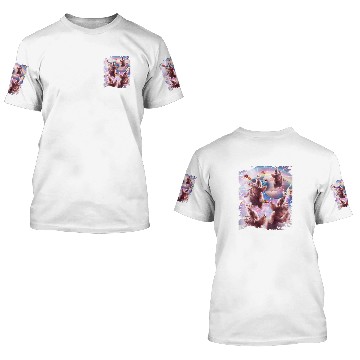 Discover Sloth Gift Space Cat Sloth Llama Riding Rainbow Laser Eyes 3D T Shirts