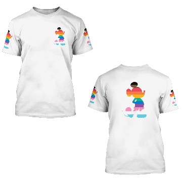Discover Disney Mickey Mouse Pride Inclusive Pose Rainbow Icon Fill Zip 3D T Shirts