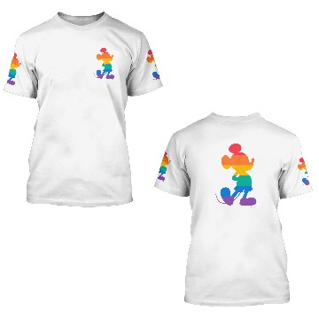 Discover Disney Mickey Mouse Pride Classic Pose Rainbow Icon Fill Zip 3D T Shirts