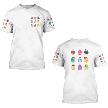 Discover Disney Princess Easter Spring Nine Decorated Easter Eggs 3D T Shirts