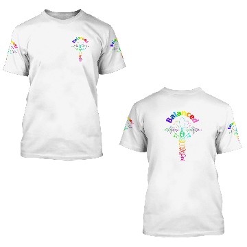 Discover Balanced multi color Meditation Namaste 3D T Shirts