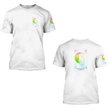 Discover The Moon Tarot Card Black Magic Witchcraft Fortune Telling 3D T Shirts