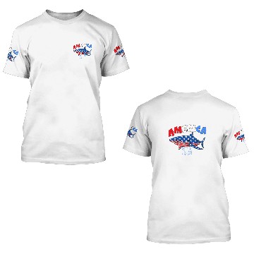 Discover Ocean Shark AMERICA EAT THE RICH SHARK ATTACH 3D T Shirts