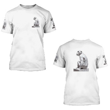 Discover WhiteMarble Statue Of A Chimpanzee 3D T Shirts