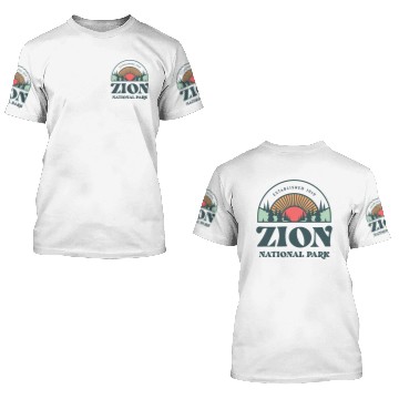 Discover Retro Style Utah Zion National Park 3D T Shirts