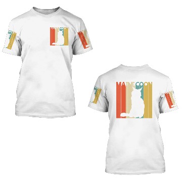 Discover Vintage Maine Coon Cat 3D T Shirts