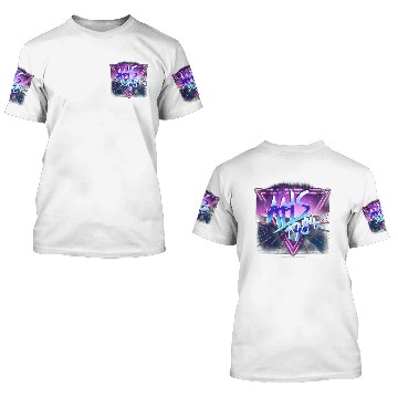 Discover American Horror Story 1984 Neon Grid Logo 3D T Shirts